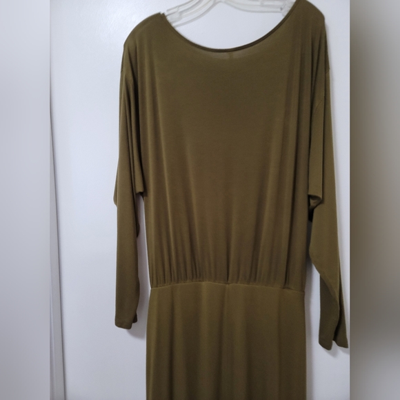 Free People Olive Asyssa Long Sleeve Jersey Maxi Wrap Dress Size Large - Picture 13 of 16